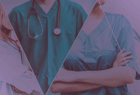 male and female graphic of doctors in scrubs