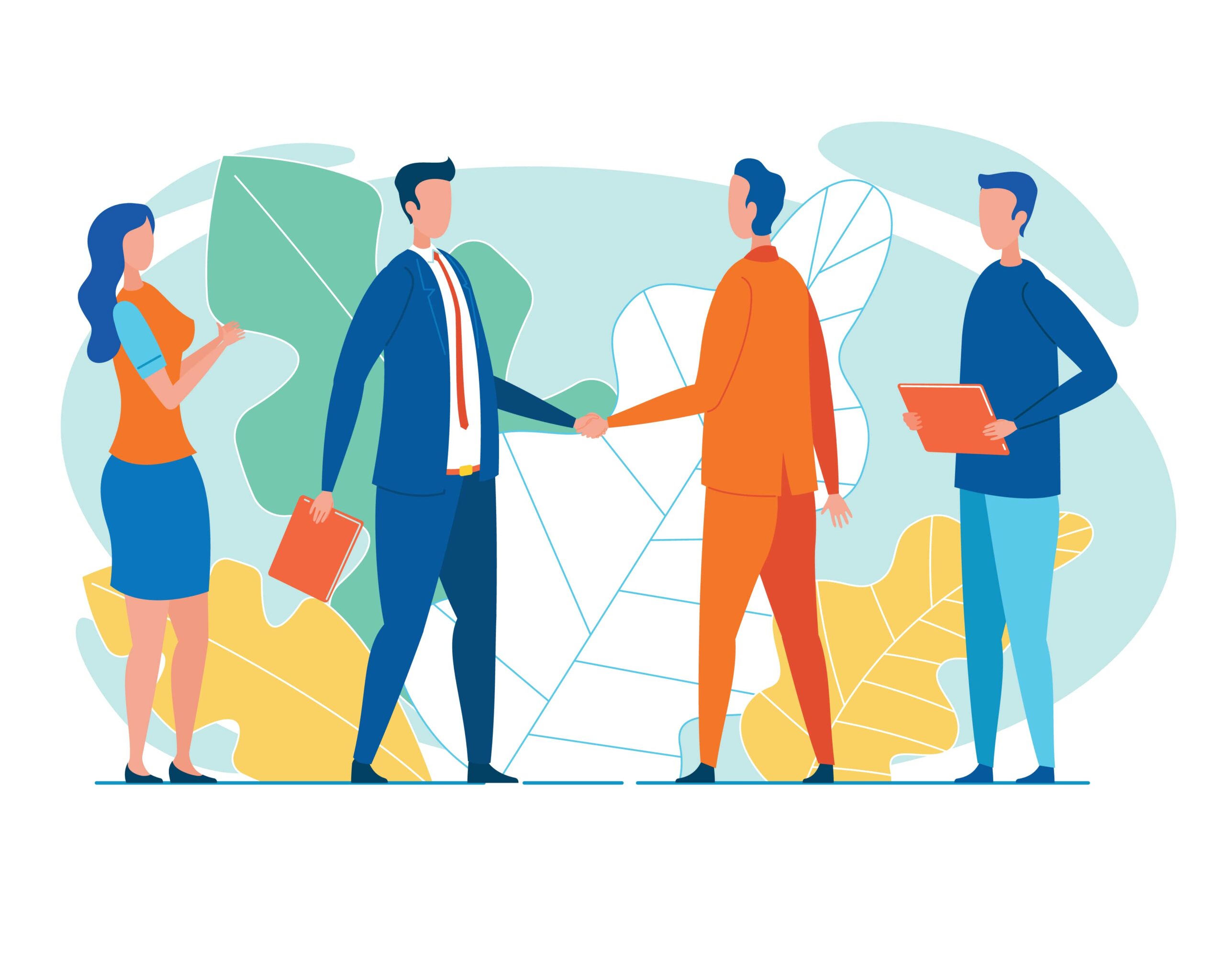 corperate responsibility graphic of cooperative people