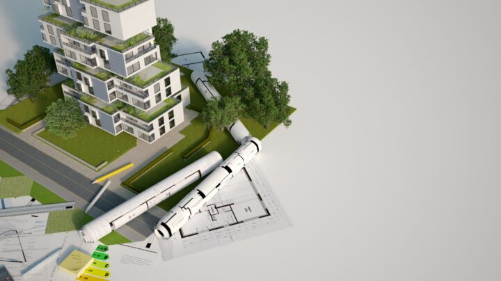 house model and blue print