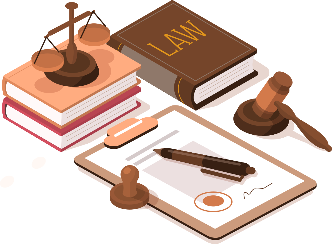 law book and tools