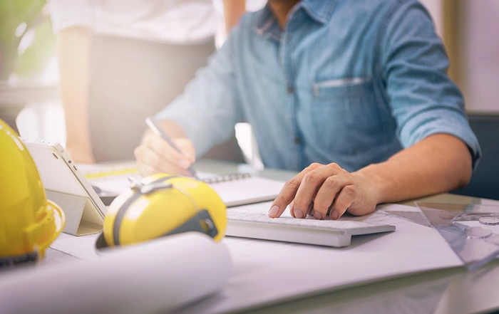 man sitting at desk