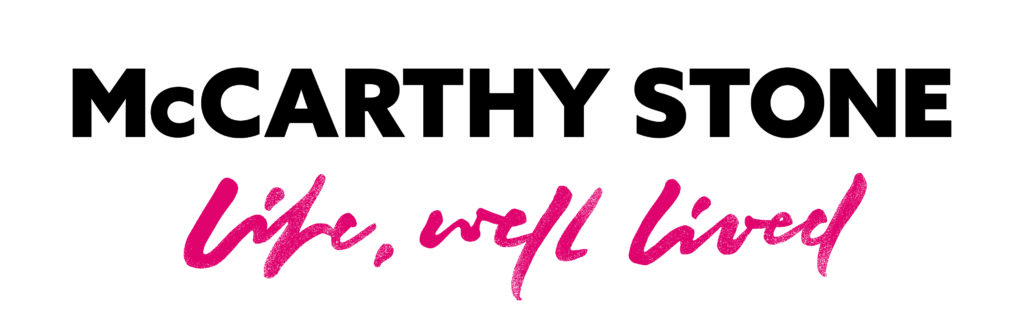 McCarthy Stone Logo - black and red