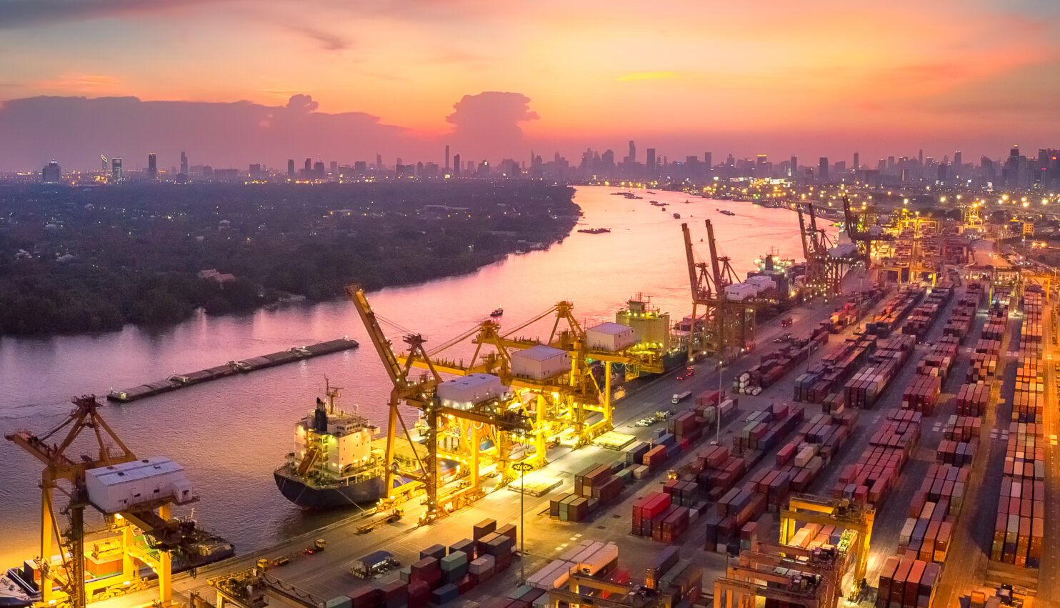 A summer evening scene