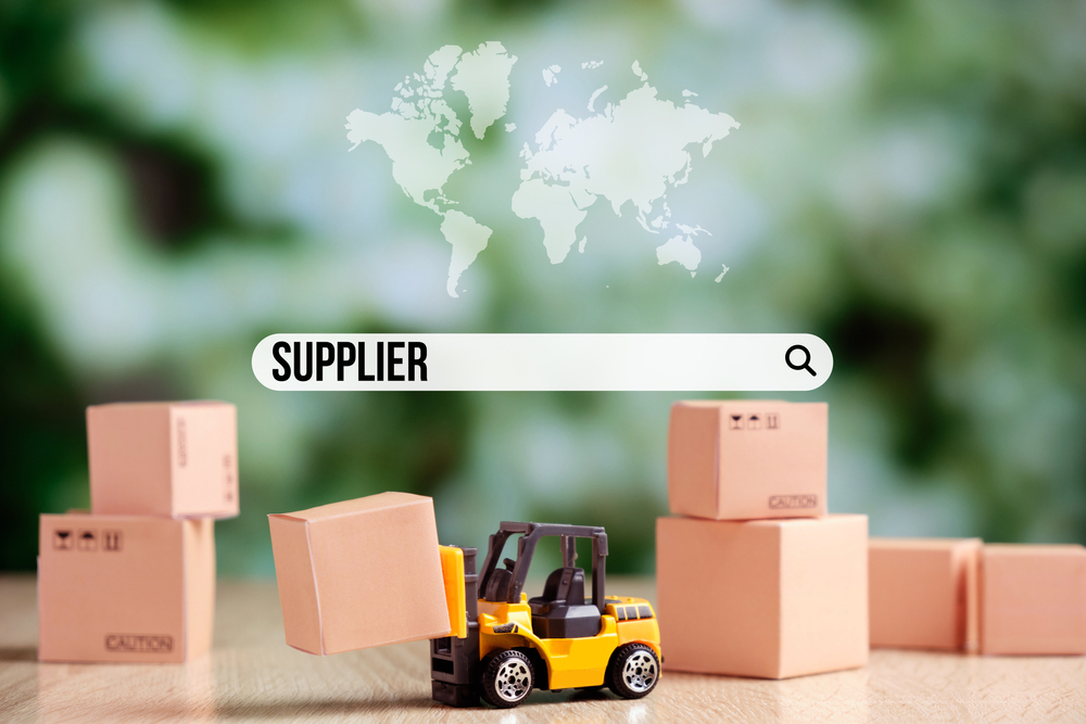 a toy forklift under a search bar for suppliers - prequalification tendering