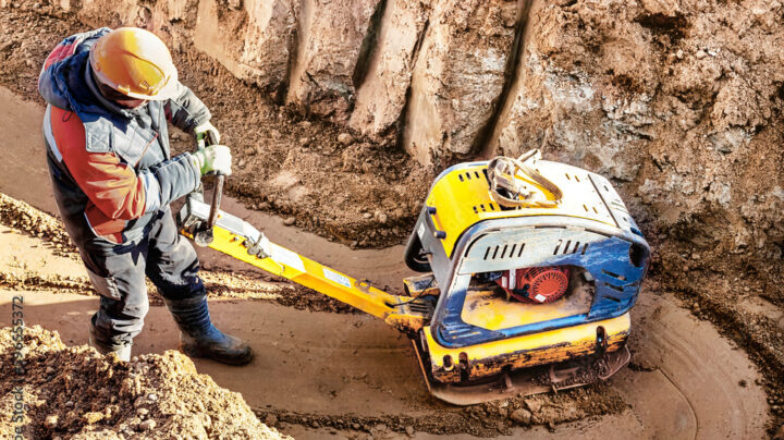 builder at construction site
