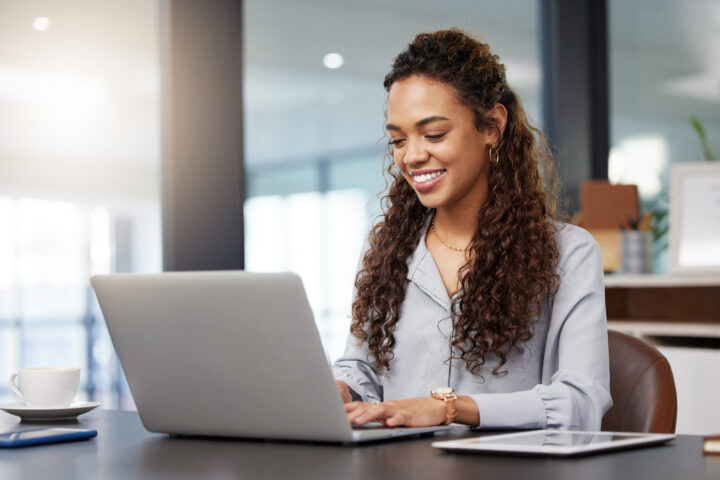 woman on laptop working
