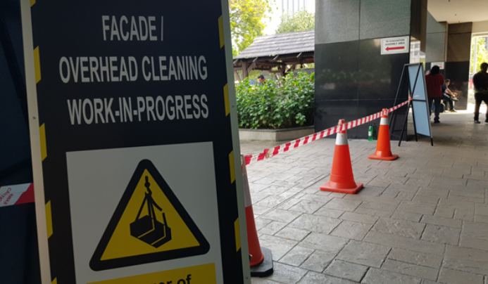 danger signs and cones