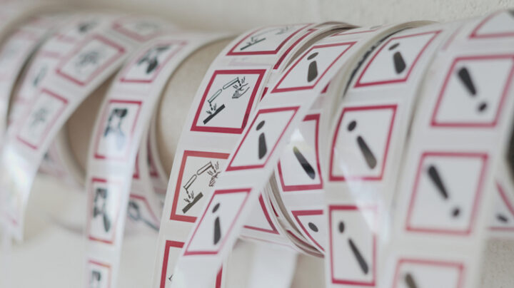coshh chemistry hazard signs warning labels