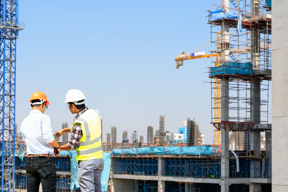 engineers assessing a high rise building